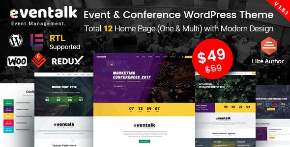 EvenTalk 1.7.3 - Event Conference WordPress Theme