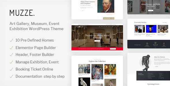 Muzze 1.5.7 - Museum Art Gallery Exhibition WordPress Theme