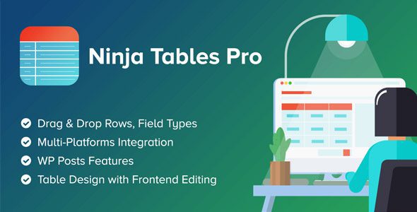 Ninja Tables Drag and Drop Builder