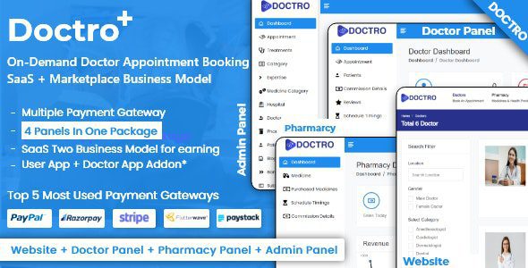 On-Demand Doctor 5.2.0 Nulled - Appointment Booking SaaS Marketplace Business Model