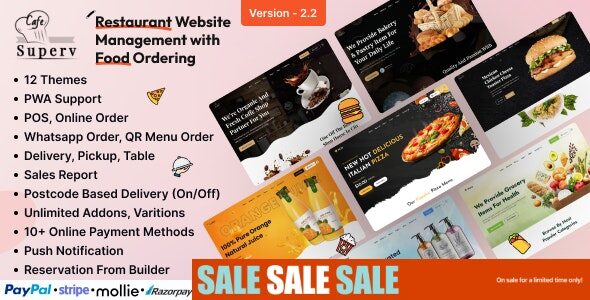 Superv 2.2.0 - Restaurant Website Management (Food Ordering)