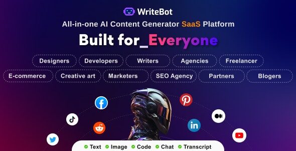 WriteBot 4.4.0 - AI Content Generator SaaS Platform