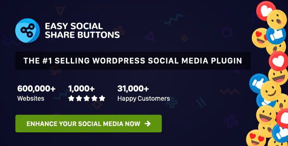 Easy Social Share Buttons for WordPress 9.3 Nulled