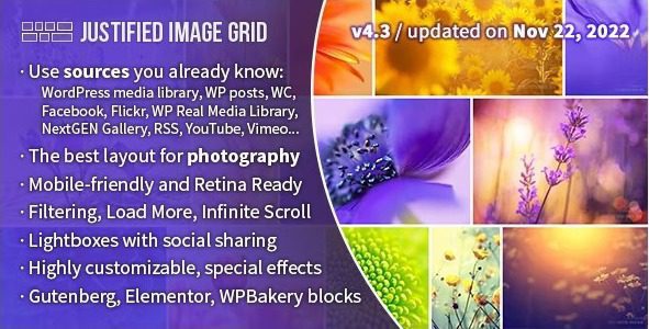 Justified Image Grid 4.5 - Premium WordPress Gallery