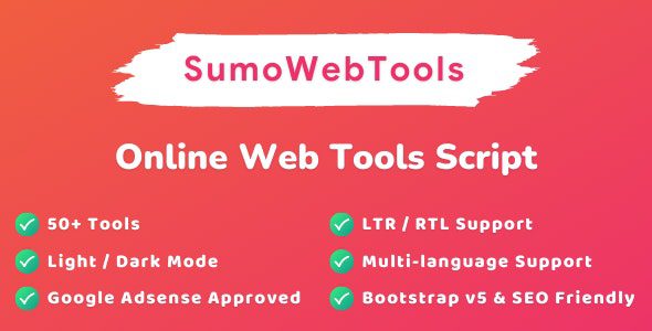SumoWebTools 2.0.1 Nulled - Online Web Tools Script