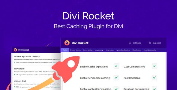 Divi Rocket 1.0.50 Nulled - Caching Plugin for Divi
