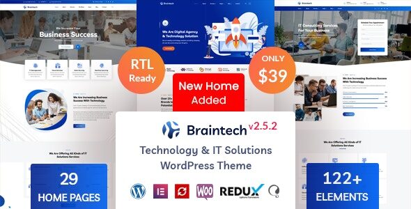 Braintech 2.6.0 - Technology & IT Solutions WordPress Theme