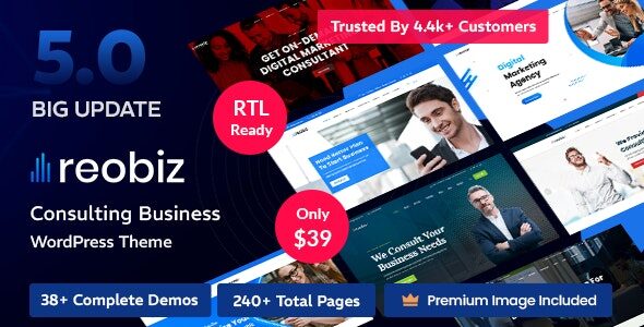 Reobiz 5.0.8 - Consulting Business WordPress Theme