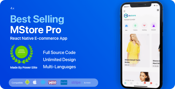 MStore Pro 5.0 - Complete React Native template for e-commerce