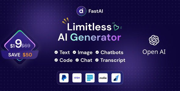 FastAi 1.5.3 - SaaS AI Content Voice Text Image Chat & Code Generator