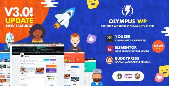 Olympus 4.4.1 Nulled - Social Networking WordPress Theme