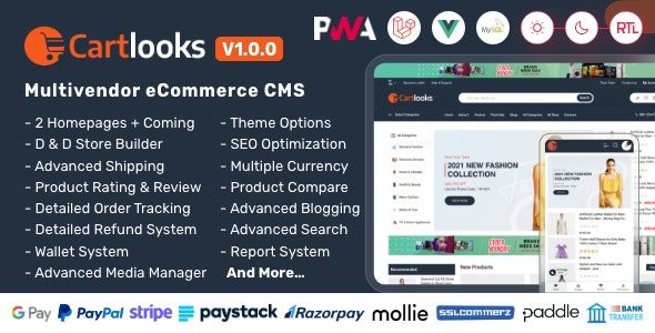 CartLooks 1.0 – Laravel & VueJS Powered Multivendor Ecommerce CMS with PWA