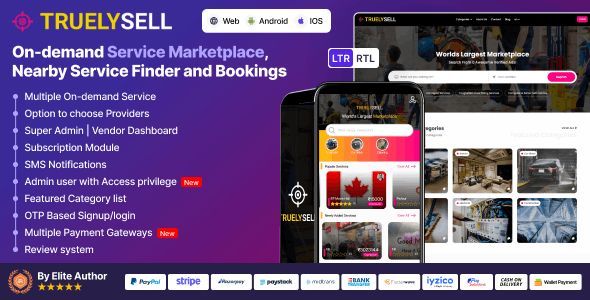 TruelySell 2.3.2 – Multi Vendor Online Service Booking Marketplace