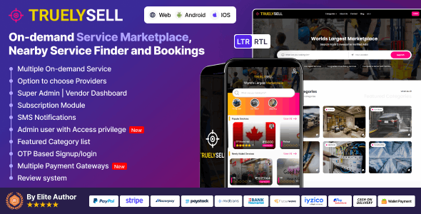 TruelySell 2.3.2 Nulled - Multi Vendor Online Service Booking Marketplace