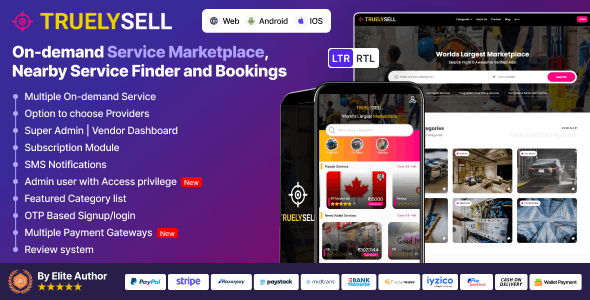 TruelySell 2.3.2 - Multi Vendor Online Service Booking Marketplace