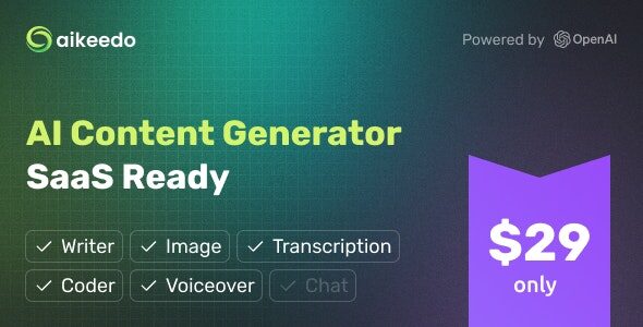 Aikeedo 2.3.0 - AI Content Generator Platform - SaaS Ready - OpenAI