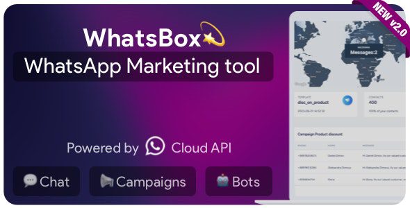 WhatsBox 2.1.0 - The WhatsApp Marketing - Bulk Sender, Chat, Bots, SaaS