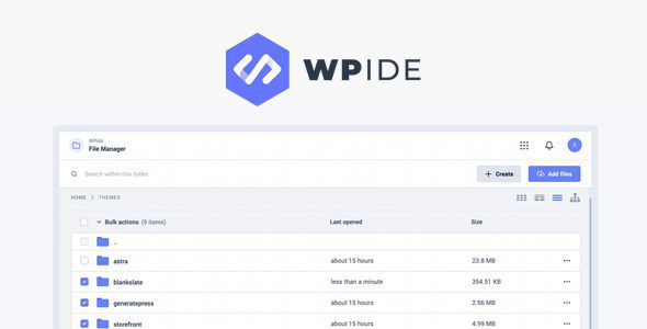 WPIDE Premium 3.4.9 Nulled - Powerful File Manager & Code Editor for WordPress