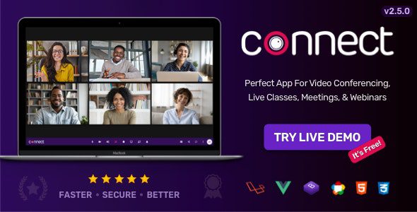 Connect 2.5.0 - Video Conference, Online Meetings, Live Class & Webinar, Whiteboard, Live Chat