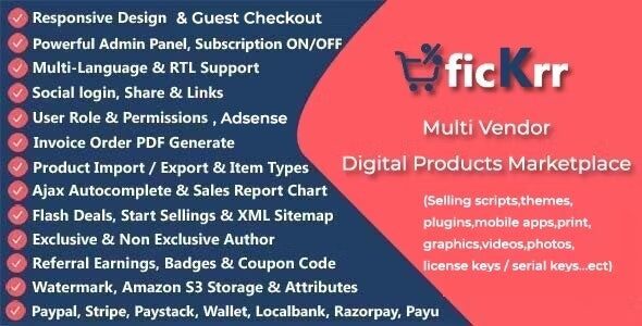 ficKrr 3.8 - Multivendor Digital Marketplace With Subscription