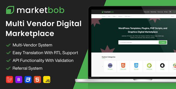 Marketbob 1.1 - Multi-Vendor Digital Marketplace