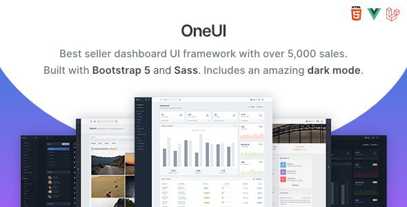 OneUI 5.9 - Bootstrap 5 Admin Dashboard Template, Vue Edition & Laravel 11 Starter Kit