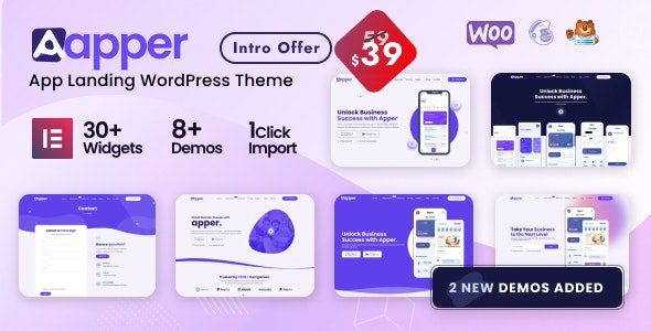 Apper 2.0.12 - App Landing Page Multi-concept WordPress Theme