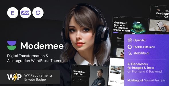 Modernee 1.1.0 - AI Company & Digital Agency WordPress Theme