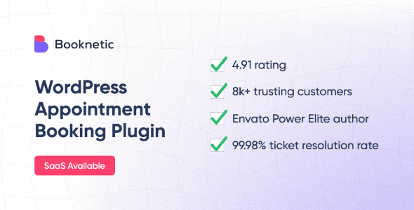 Booknetic 4.1.7 + Addons - WordPress Booking Plugin for Appointment Scheduling [SaaS]