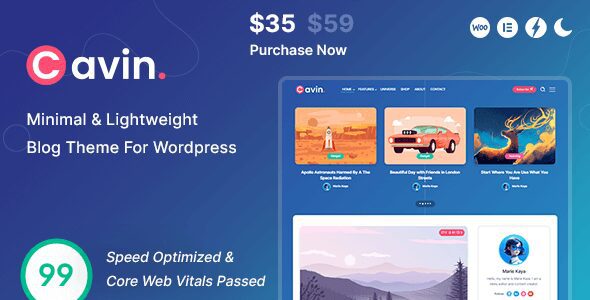 Cavin 1.4.1 - Minimal & Lightweight WordPress Blog Theme