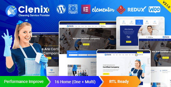 Clenix 3.1.0 - Cleaning Services WordPress Theme