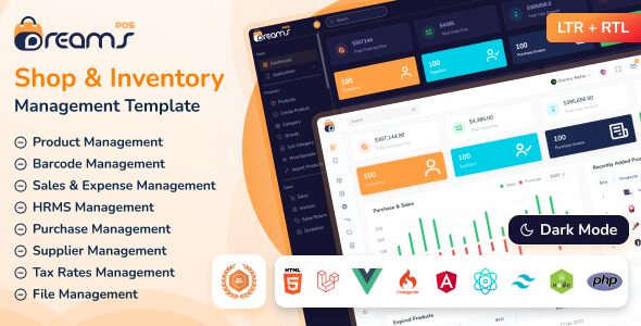 DreamsPOS 2.0.6 - POS & Inventory Management Admin Dashboard Template