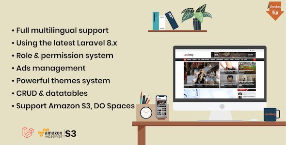 LaraMag 7.5.0 - Laravel News & Magazine Multilingual System