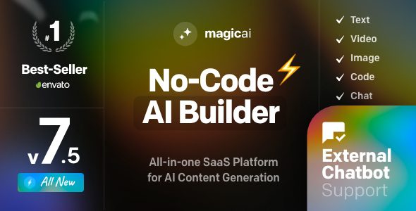 MagicAI 7.9.1 - OpenAI Content, Text, Image, Video, Chat, Voice, and Code Generator as SaaS