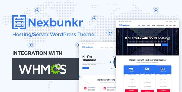 Nexbunker 1.8 - Hosting/Server WordPress Theme + WHMCS