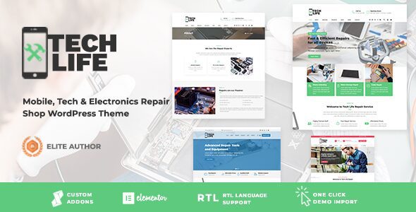 TechLife 15.6 - Mobile, Tech & Electronics Repair Shop WordPress Theme