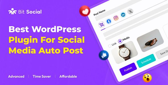 Bit Social Pro 1.2.7 - Social Media Scheduler and Auto Poster Plugin