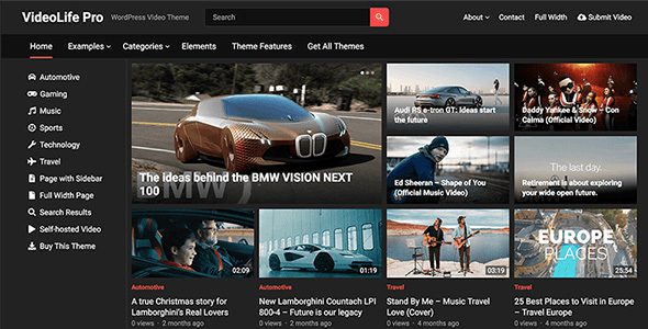 VideoLife Pro 1.0.8 - WordPress Theme