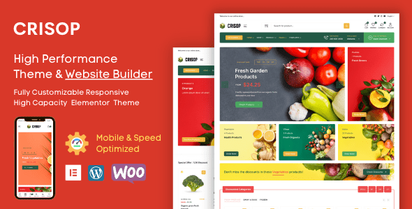 Crisop 1.1.7 - Grocery & Organic Food Shop Elementor WooCommerce Theme