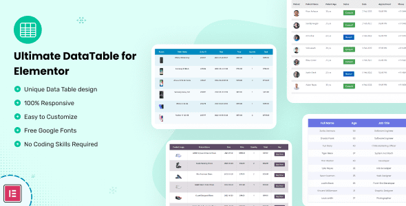 Datalentor 1.0.3 - Advanced DataTable for Elementor