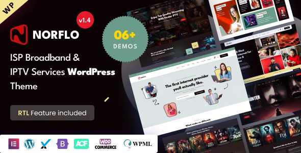 Norflo 1.4.0 - ISP & IPTV Services Elementor WordPress Theme