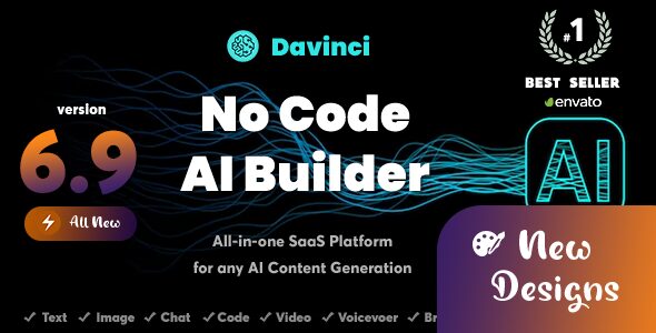 OpenAI Davinci 6.9.2 - OpenAI Content, Text, Image, Voice, Chat, Code, Transcript, and Video Generator as SaaS