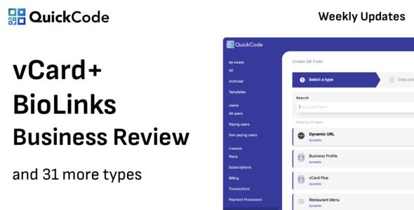 QR Code Generator BioLinks vCard SaaS 2.103