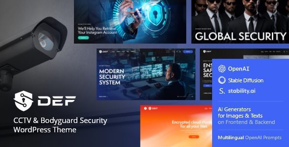 Def 1.10.0 - CCTV Camera & Bodyguard Security WordPress Theme - WeaDown